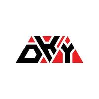 dky-Dreieck-Buchstaben-Logo-Design mit Dreiecksform. dky-Dreieck-Logo-Design-Monogramm. dky-Dreieck-Vektor-Logo-Vorlage mit roter Farbe. dky dreieckiges Logo einfaches, elegantes und luxuriöses Logo. dky vektor