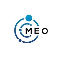 Meo-Brief-Technologie-Logo-Design auf weißem Hintergrund. Meo kreative Initialen schreiben es Logokonzept. meo Briefgestaltung. vektor