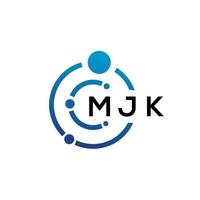 mjk-Buchstaben-Technologie-Logo-Design auf weißem Hintergrund. mjk kreative initialen schreiben es logokonzept. mjk Briefgestaltung. vektor