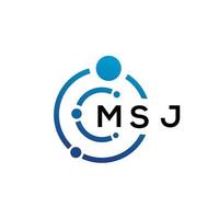 msj brev teknik logotyp design på vit bakgrund. msj kreativa initialer bokstaven det logotyp koncept. msj bokstavsdesign. vektor