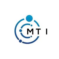 mti-Buchstaben-Technologie-Logo-Design auf weißem Hintergrund. mti kreative Initialen schreiben es Logo-Konzept. mti Briefgestaltung. vektor