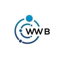 wwb-Buchstaben-Technologie-Logo-Design auf weißem Hintergrund. wwb kreative Initialen schreiben es Logokonzept. wwb Briefgestaltung. vektor