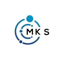 mks brev teknik logotyp design på vit bakgrund. mks kreativa initialer bokstaven det logotyp koncept. mks bokstavsdesign. vektor