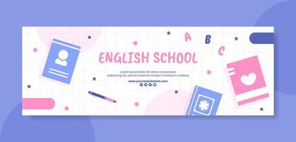 engelska klass twitch banner mall handritad tecknad platt illustration vektor