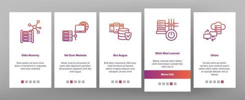 Rechenzentrum, Technologie-Vektor-Onboarding-Bildschirm der mobilen App-Seite vektor