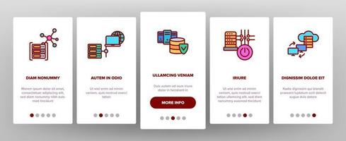 datacenter, teknik vektor onboarding mobil app sidskärm