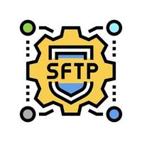 Sftp-Etikett Farbe Symbol Vektor Illustration Zeichen