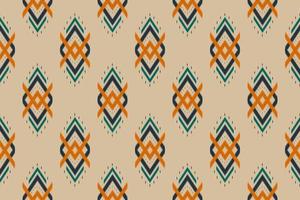 Ikat ethnisches Muster traditionell. nahtloses Muster im Stammes-. Design für Hintergrund, Tapete, Vektorillustration, Textil, Stoff, Kleidung, Batik, Teppich, Stickerei. vektor