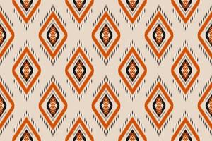 ikat seamless mönster i tribal. abstrakt etnisk mönsterkonst. orientalisk stil. design för bakgrund, tapeter, vektorillustration, textil, tyg, kläder, matta, broderi. vektor