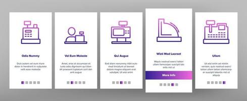 Onboarding-Ikonen der Kassiererausrüstung stellten Vektor ein