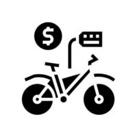 Fahrradverleih Glyph Symbol Vektor Illustration Zeichen
