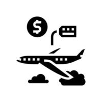 flygplan hyra glyf ikon vektor illustration tecken