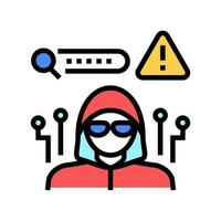 Hacker gehacktes Passwort Farbsymbol Vektor Illustration