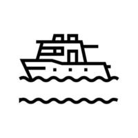 Boot schwimmt in der Meereslinie Symbol Vektor Illustration