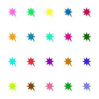 Line-Icon-Sammlung von lebendigen bunten Sprechblasen in Form von Stern oder Blitz und explodiert vektor