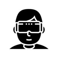 VR-Spiele Geek Glyph Symbol Vektor Illustration