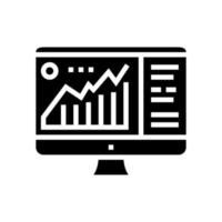 Infografik auf der Computeranzeige Glyphensymbol-Vektorillustration vektor