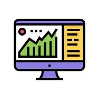 Infografik auf Computer-Display-Farbsymbol-Vektorillustration vektor