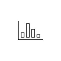 zeichen, grafiken, infografiken, diagramm für unternehmen. Entwicklungskonzept. Gliederungssymbol und bearbeitbarer Strich. Vektorliniensymbol des Diagramms den Fortschritt vektor