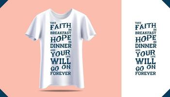 ny design för t-shirttryck för män. mockup av vit t-shirt för män. frontvy. motiverande citat vektor