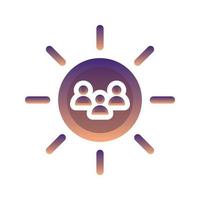 Sun-Community-Logo-Gradienten-Design-Vorlage-Icon-Element vektor