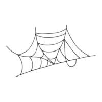 halloween 2022 - 31. oktober. ein traditioneller feiertag, der vorabend von allerheiligen, all hallows eve. Süßes oder Saures. vektorillustration im handgezeichneten gekritzelstil. ein zerrissenes Spinnennetz. vektor
