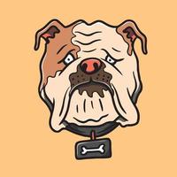 handritad söt bulldog illustration vektor