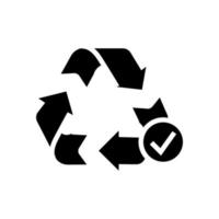 återvinning tecken glyf ikon vektor illustration tecken