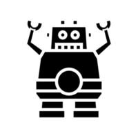 robot nörd glyph ikon vektor illustration tecken