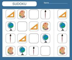 Sudoku-Mosaik für Kinder. magisches Quadrat. Logik-Puzzle-Spiel. Vektor-Illustration vektor