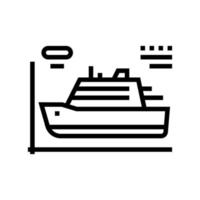 Schiff Modellierung Linie Symbol Vektor Illustration Zeichen
