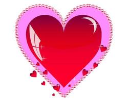 Valentinskarte mit Herzen auf weißem Hintergrund vektor