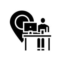 Arbeitsort Glyphen-Symbol Vektor schwarze Illustration