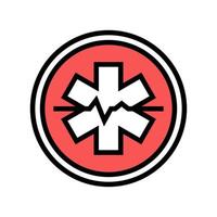 Rettungswagen Krankenhaus Zeichen Farbe Symbol Vektor Illustration