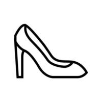 kvinna sko linje ikonen vektor svart illustration