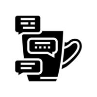 Kaffeepause Kommunikation Glyphe Symbol Vektor Illustration