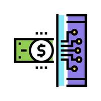 Elektronisches Geld Farbsymbol Vektor flache Illustration