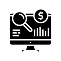 Finanzforschung Glyphen-Symbol Vektor schwarze Illustration