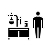 Glyph-Symbol-Vektorillustration für pharmazeutische Labormitarbeiter vektor
