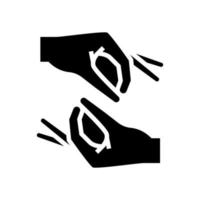 Gebärdensprache-Glyphen-Symbol-Vektor-Illustration vektor