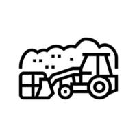 Deponie-Traktor-Linie Symbol-Vektor-Illustration vektor