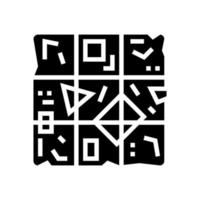 Sortierte Garbage Cube Glyphen-Symbol-Vektor-Illustration vektor