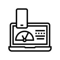 Arbeitsprozess elektronische Geräte Symbol Leitung Vektor Illustration