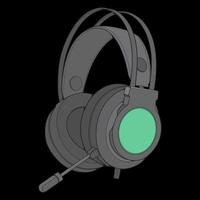 Farbblockkopfhörer-Vektorillustration, Musikkonzept, Strichzeichnungsvektor, tragbare Ohrhörer, Kopfhörervektor vektor