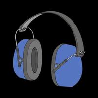 Farbblockkopfhörer-Vektorillustration, Musikkonzept, Strichzeichnungsvektor, tragbare Ohrhörer, Kopfhörervektor vektor