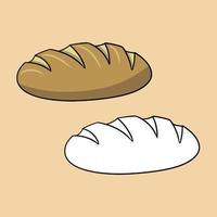 eine reihe von bildern, ein köstliches weißbrot, backwaren, eine vektorillustration im karikaturstil auf einem farbigen hintergrund vektor