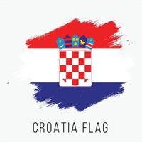 Grunge-Kroatien-Vektorflagge vektor