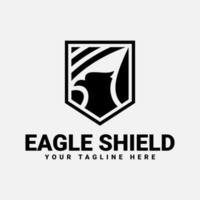 Adler-Schild-Vorlage Logo-Design mit schwarzer Farbe vektor