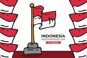 Indonesiens självständighetsdag vektor för affisch, banderoll, gratulationskort,