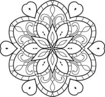 Schwarz-Weiß-Kreis-Mandala-Blume pro Vektor